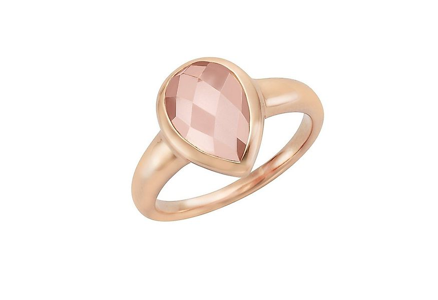 Jamelli Fingerring Silber 925 rosé-vergoldet mit echtem Rosenquarz günstig online kaufen