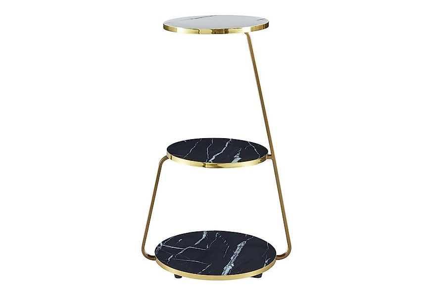en.casa Beistelltisch, »Sipoo« Sofatisch mit 3 Ebenen 74x46x37cm Marmor Sch günstig online kaufen