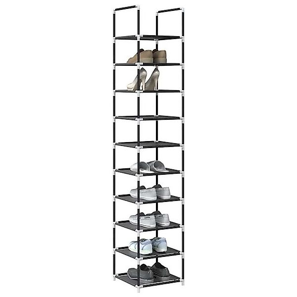 vidaXL Schuhschrank Schuhregal 10-stöckig Schwarz 33x33x174 cm Vliesstoff günstig online kaufen