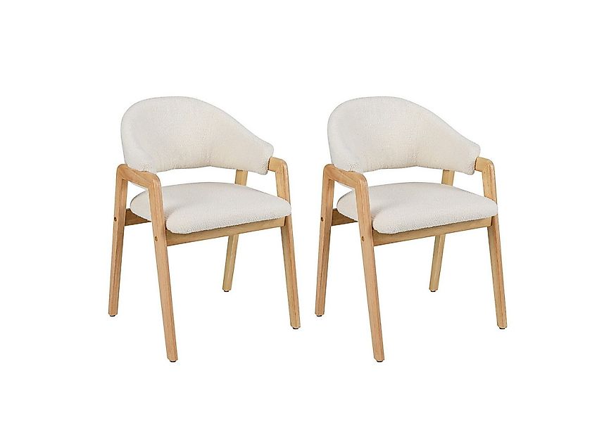 COSTWAY Esszimmerstuhl (2er Set), Polsterstuhl Holz mit Armlehnen 150kg günstig online kaufen