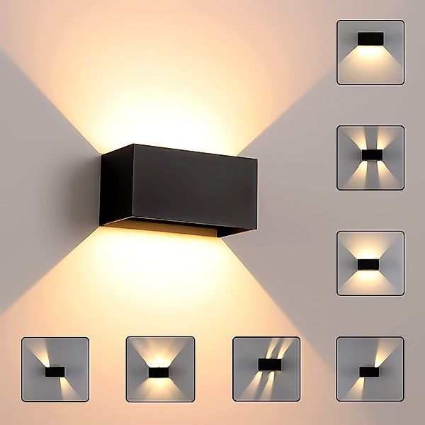 LETGOSPT Wandleuchte LED Wandlampe Innen/Außen Aluminium günstig online kaufen