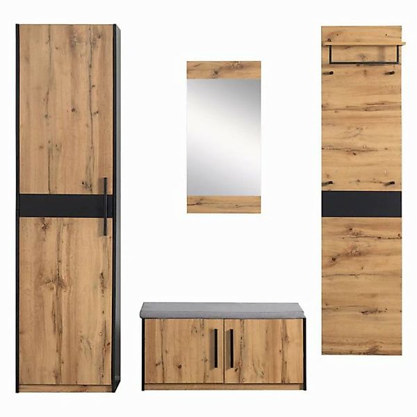 HAUSS SPOLE Kleiderschrank Garderoben-Set Flurgarderobe Garderobe Flurkleid günstig online kaufen