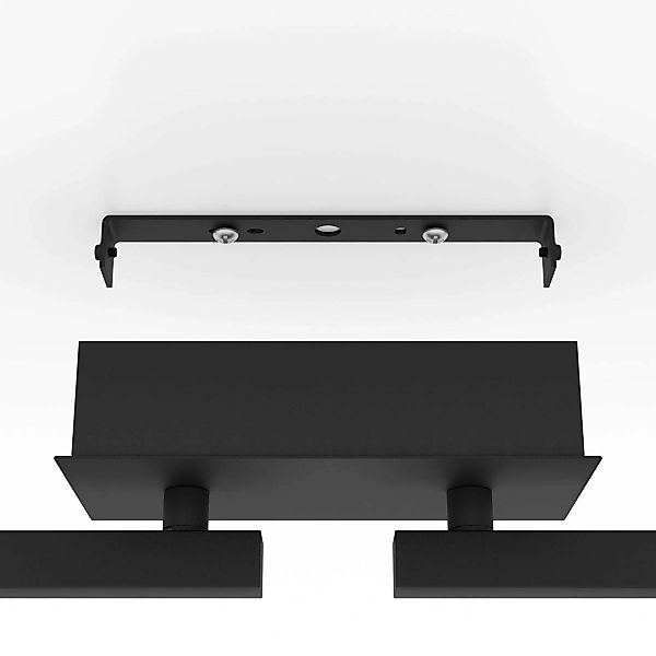 LED-Deckenspot Cardillio 2 schwarz mit vier Ringen günstig online kaufen