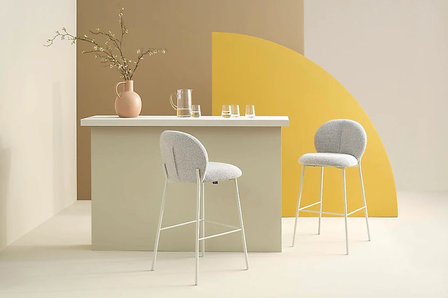 SCHÖNER WOHNEN-Kollektion 4-Fußstuhl "FORDE" (Set) 2 Stk. Bouclé Bezug Bouc günstig online kaufen