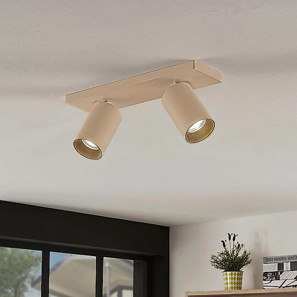 Arcchio Strahler Brinja, braun, eckig, Ø 6 cm, 2-flg., GU10 günstig online kaufen
