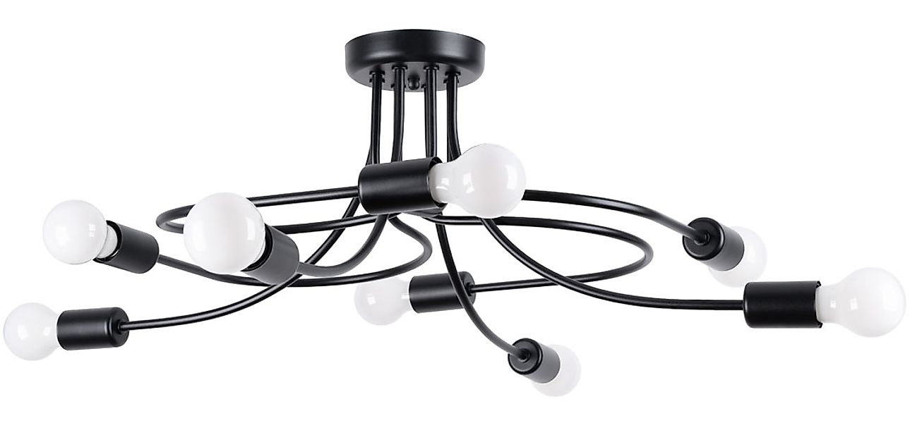 SOLLUX lighting Deckenleuchte »Kronleuchter LEVAR 8 schwarz«, 8 flammig, Le günstig online kaufen