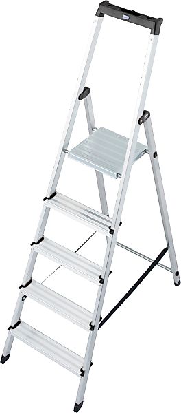KRAUSE Stehleiter "Solidy" Aluminium, 1x5 Stufen, Arbeitshöhe ca. 305 cm günstig online kaufen