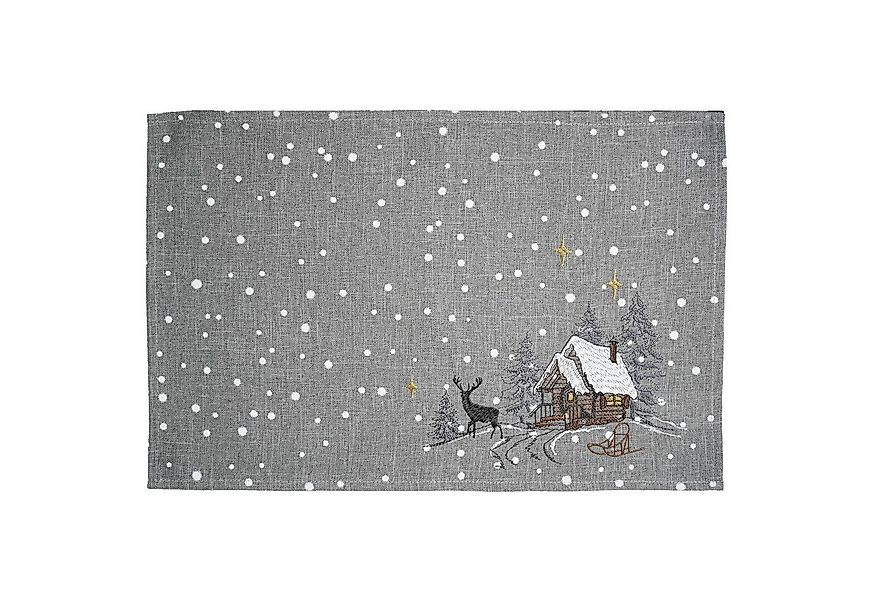texpot Tischdecke Tischläufer Stickerei Winterwald Weihnachtsdekoration Win günstig online kaufen