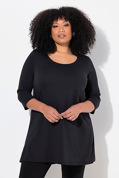 Ulla Popken Longshirt Longshirt A-Linie Rundhalsausschnitt günstig online kaufen