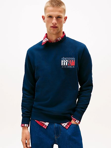 Tommy Jeans Sweatshirt "TJM RWB FLAG", Rundhals, regular fit, Print, Rippbü günstig online kaufen