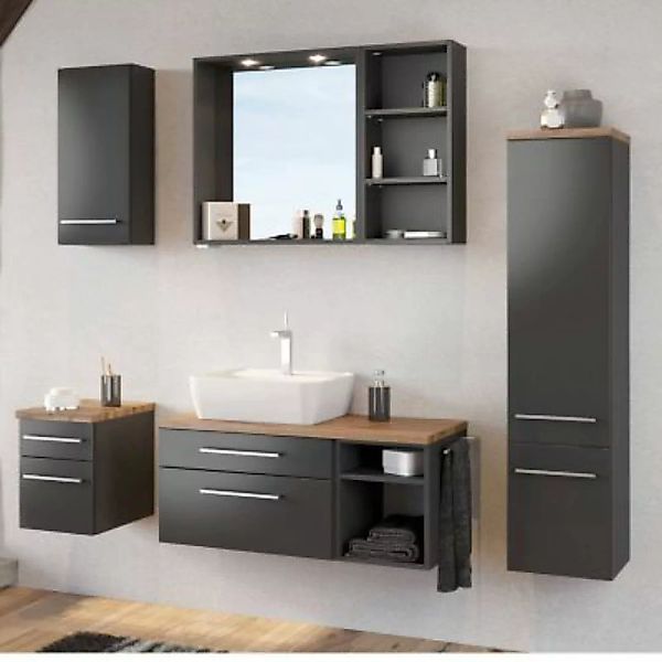 Lomadox Badezimmer Möbel Set inkl. Keramik Aufsatz-Waschbecken TAREE-03 mat günstig online kaufen