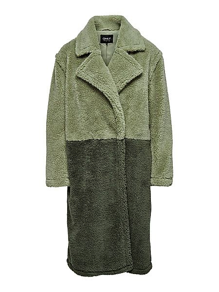 ONLY Teddy Colorblock Mantel Damen Grün günstig online kaufen