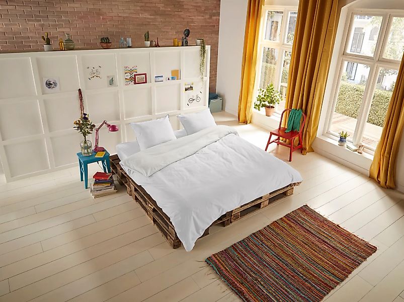 hip "Hip Uni" 2 Stk. 100% Baumwolle, Mako-Satin, 135x200, Unifarben Weiß, R günstig online kaufen