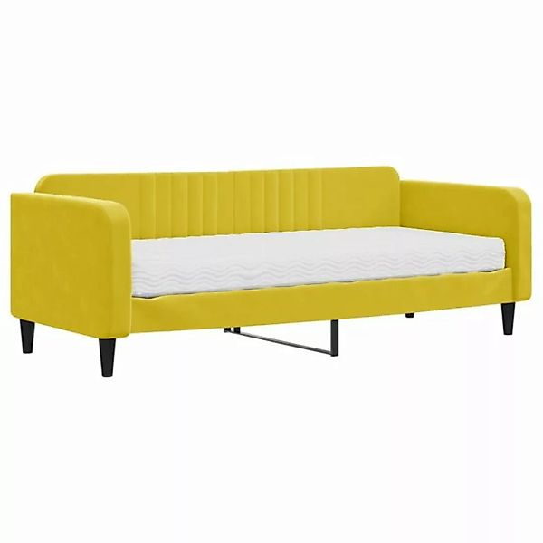 vidaXL Bett Tagesbett mit Matratze Gelb 90x200 cm Samt günstig online kaufen