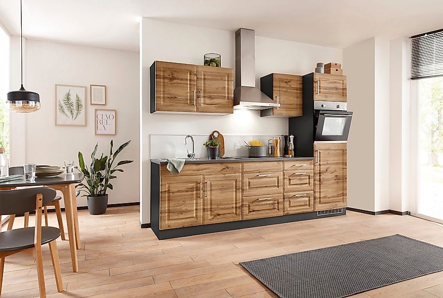 KOCHSTATION Küchenzeile "KS-Stockholm", Breite 270 cm, mit hochwertigen MDF günstig online kaufen