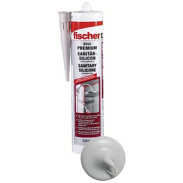 Fischer Sanitärsilicon DSSA Grau 310 ml günstig online kaufen