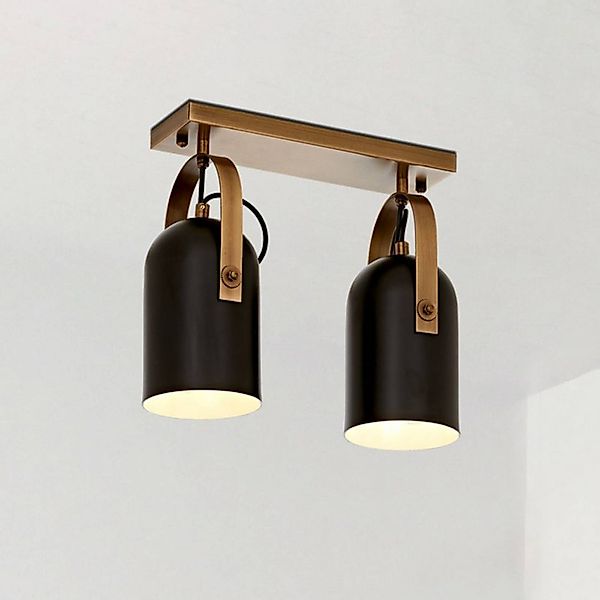 Deckenleuchte Esra, schwarz, Länge 32 cm, Metall, 2-flammig günstig online kaufen