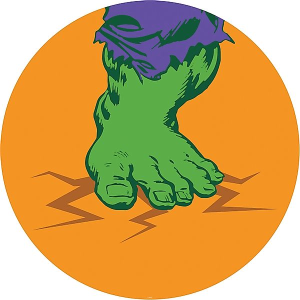 Komar Vliesfototapete Dot Avengers Hulk's Foot Pop Art selbstklebend Ø 125 günstig online kaufen