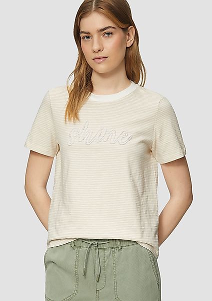 s.Oliver Kurzarmshirt Streifenshirt mit Schmuckperlen Artwork günstig online kaufen