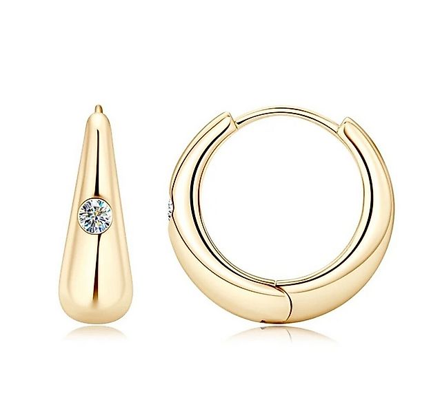 ROUGEMONT Paar Creolen Funkelnde Creolen Moissanit Ohrringe 925 Silber 18K günstig online kaufen