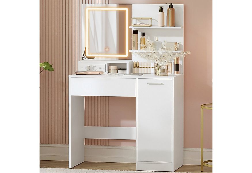VASAGLE Schminktisch Frisiertisch, Kosmetiktisch, Schublade und offene Abla günstig online kaufen