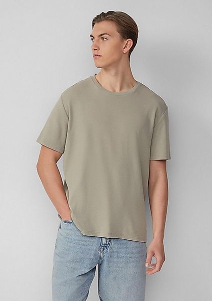 QS Kurzarmshirt T-Shirt Rundhals-T-Shirt mit Rippstruktur günstig online kaufen