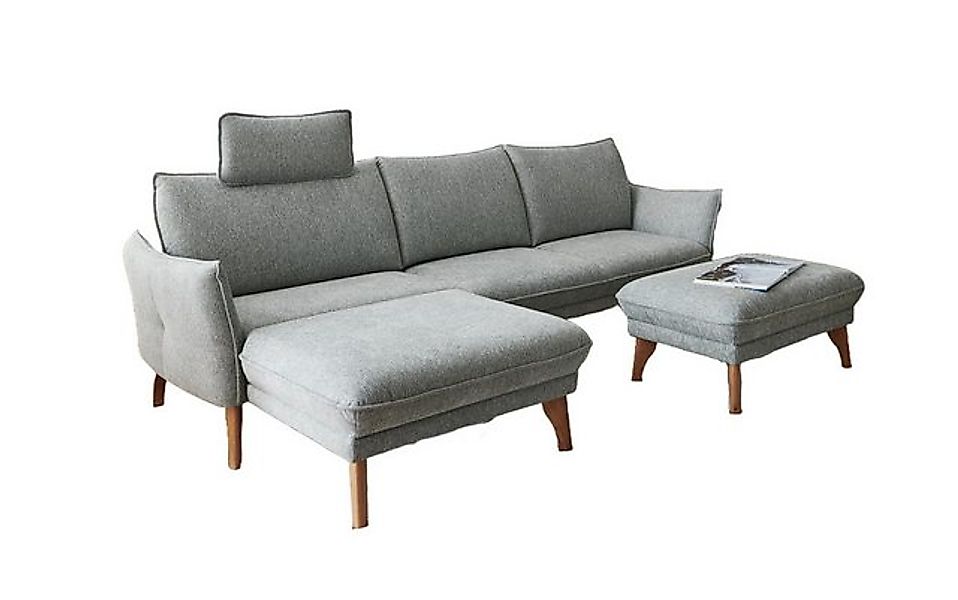Natur24 Sofa Genova Sofa 248x167 Longchair links Grau Füße Eiche günstig online kaufen