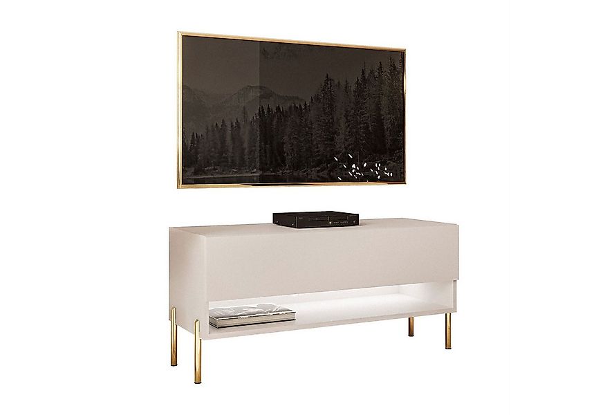 Lookway Lowboard CALANTE 90 cm RTV Schrank auf Beinen und LED-Beleuchtung günstig online kaufen