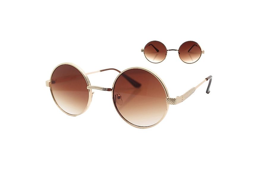 Vaccari-design Sonnenbrille (1x Runde Hippie Festival Brille mit Brillenbeu günstig online kaufen