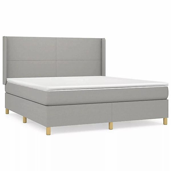 vidaXL Boxspringbett mit Matratze Hellgrau 180x200 cm Stoff1377871 günstig online kaufen