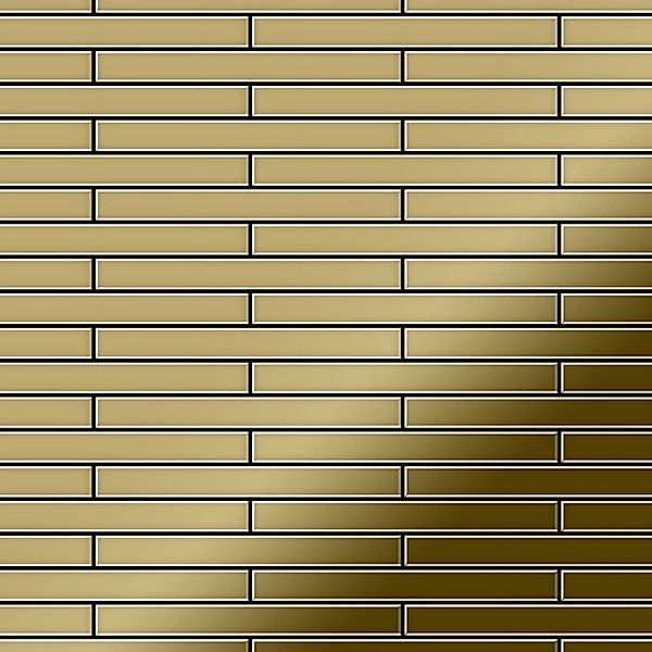 ALLOY Mosaik Fliese Massiv Metall Titan Hochglänzend Gold 1,6mm Stark Deede günstig online kaufen