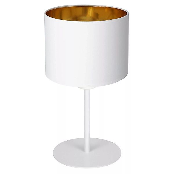 Tischleuchte Soho, zylindrisch Höhe 34cm weiß/gold günstig online kaufen