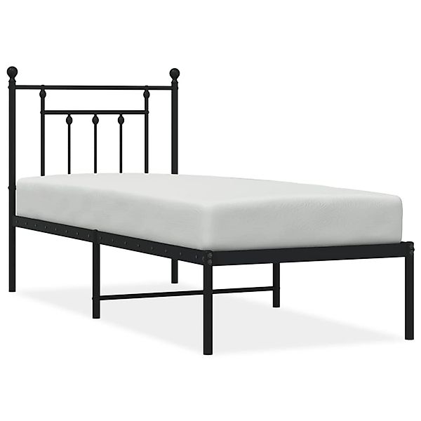 vidaXL Bettgestell mit Kopfteil Metall Schwarz 75x190 cm Modell 151851939 günstig online kaufen
