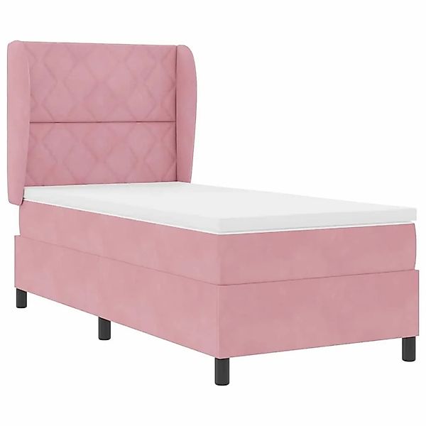 vidaXL Boxspringbett mit Matratze mit Kopfteil Rosa 100 x 200 cm Samt 33409 günstig online kaufen