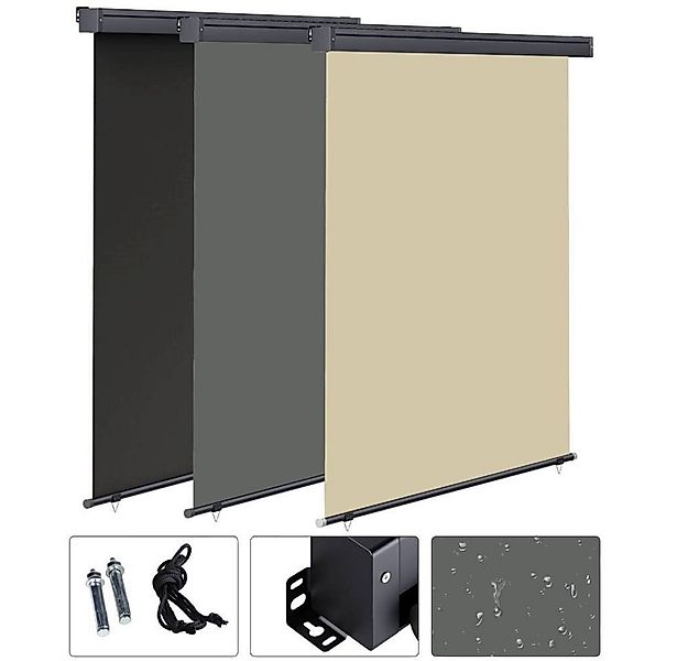 Mucola Senkrechtmarkise Senkrechtmarkise ausziehbar Seitenmarkise Balkonmar günstig online kaufen