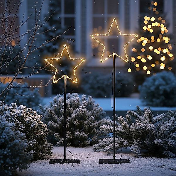 Spetebo Gartenstecker Leuchtstern 2er Set für günstig online kaufen