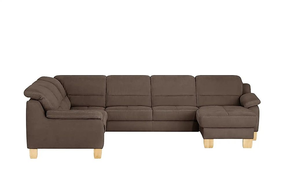 meinSofa Wohnlandschaft aus Mikrofaser Hanna ¦ braun ¦ Maße (cm): B: 322 H: günstig online kaufen