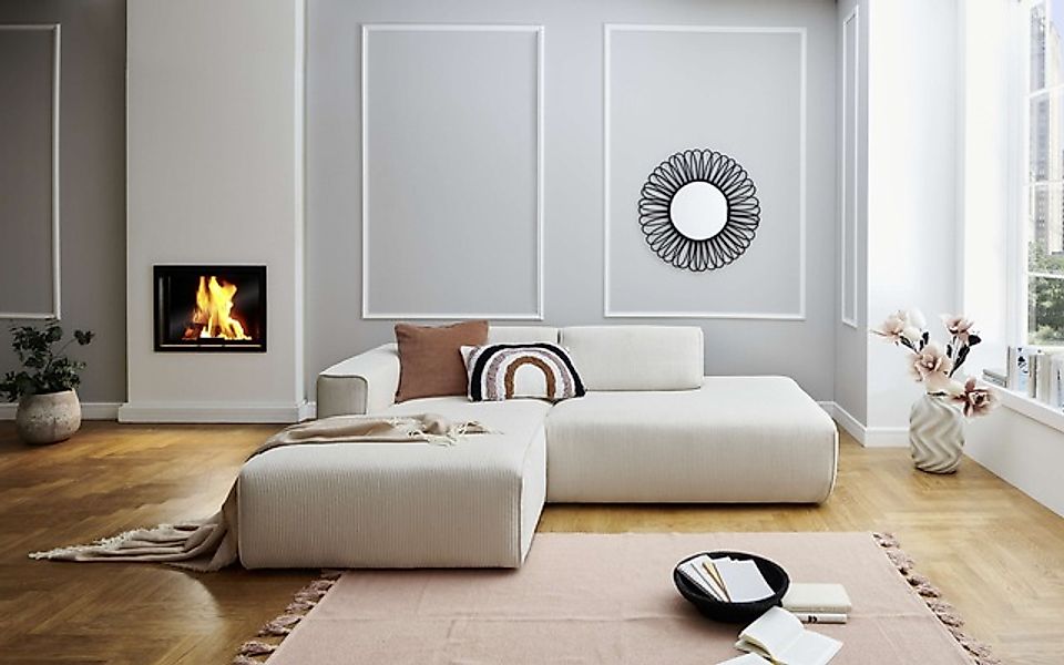 andas Ecksofa »Noord mit Kedernaht, Breite 227 cm, L-Form« Cord, Struktur, günstig online kaufen