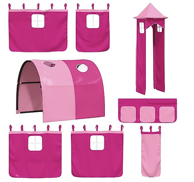vidaXL Betthimmel Vorhänge für Hochbett mit Tunnel und Turm Rosa günstig online kaufen