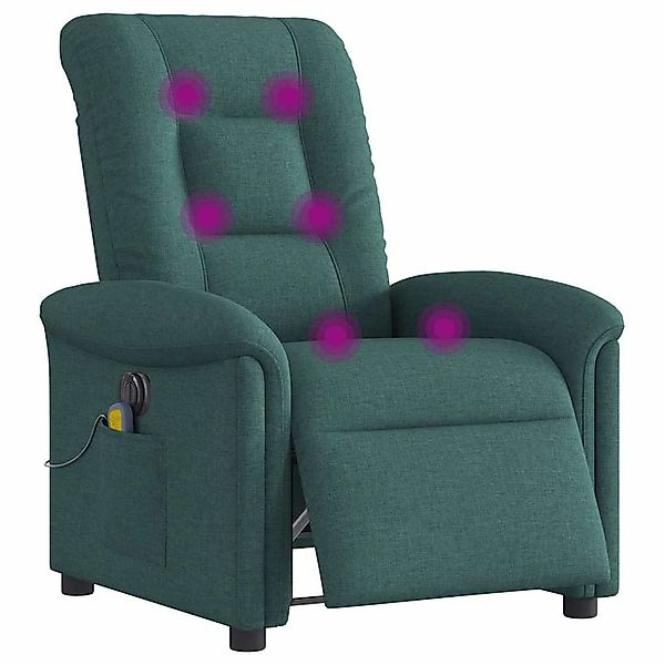 vidaXL Sessel Massagesessel Elektrisch Dunkelgrün Stoff günstig online kaufen