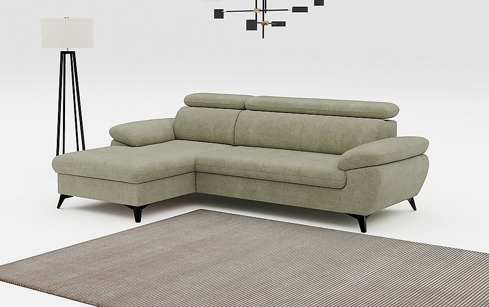 COTTA Ecksofa Hudson L-Form, mit Kopfteilverstellung, wahlweise mit Bettfun günstig online kaufen