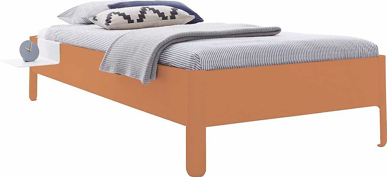 NAIT Einzelbett farbig lackiert 90 x 210cm Ohne Kopfteil Apricotbraun günstig online kaufen