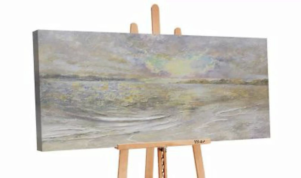 YS-Art™ Gemälde YS-Art Großes Abstraktes Wandbild „Meer Dämmerung“. Gemälde günstig online kaufen