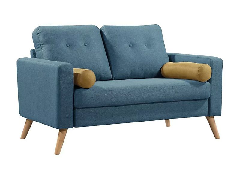 Sofa 2-Sitzer - Stoff - Blau - TATUM günstig online kaufen