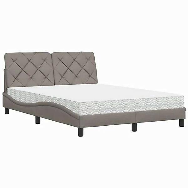 vidaXL Bett Bett mit Matratze Taupe 120x200 cm Stoff günstig online kaufen