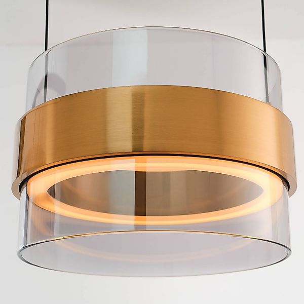LED-Hängelampe Inside, messingfarben/rauchgrau, Ø 22 cm günstig online kaufen