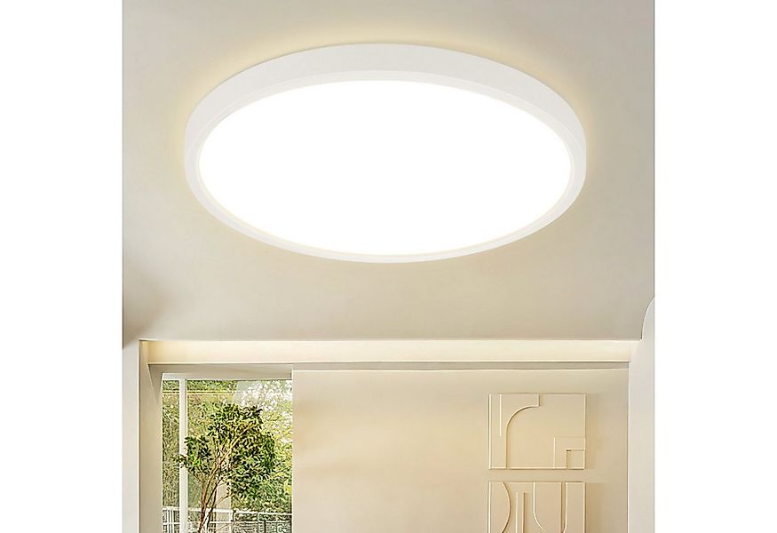 Nettlife LED Panel Deckenlampe Flach Rund Flurlampe Weiß Küchelampe 18/24W, günstig online kaufen