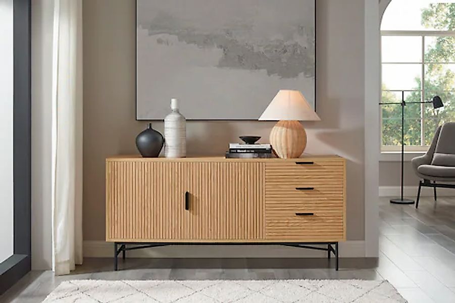 SalesFever Sideboard, Kommode, Eiche Echtholzfurnier, Breite 160 cm günstig online kaufen