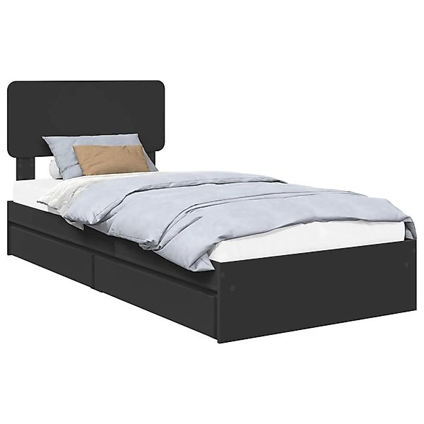 vidaXL Stauraumbett Schwarz 90 x 190 cm Holzwerkstoff 3412319 günstig online kaufen