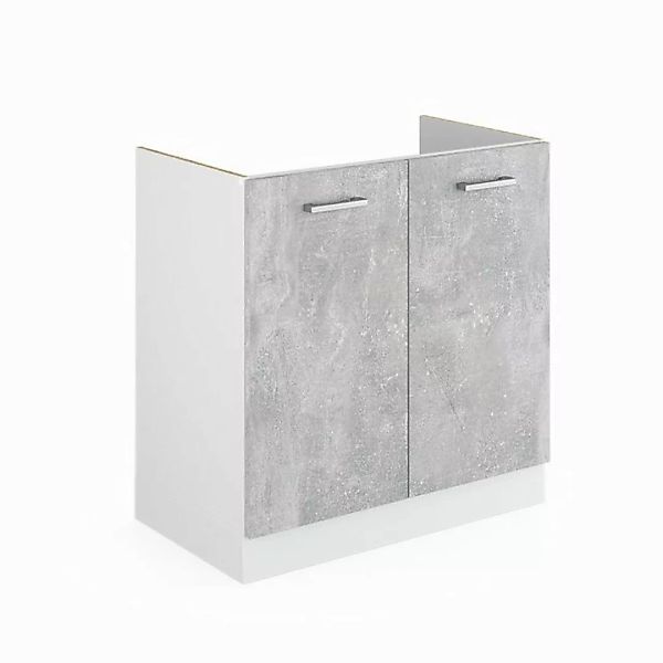 Vicco Spülenunterschrank R-Line, Beton/Weiß, 80 cm ohne Arbeitsplatte günstig online kaufen